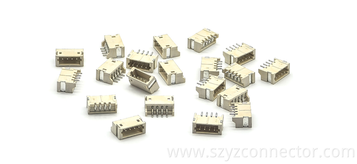 ZH1.5 Horizontal SMT Pin Socket Connector: WAFER ZH1.5 Right Angle Horizontal SMT 4P